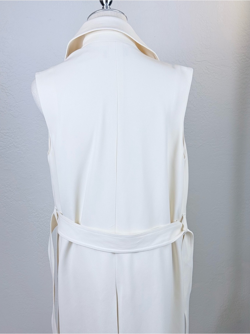 CLASSIC Theory Oak Lane Admiral Crepe Sleeveless Trench Coat Duster Cream Sz:S - Picture 7 of 11
